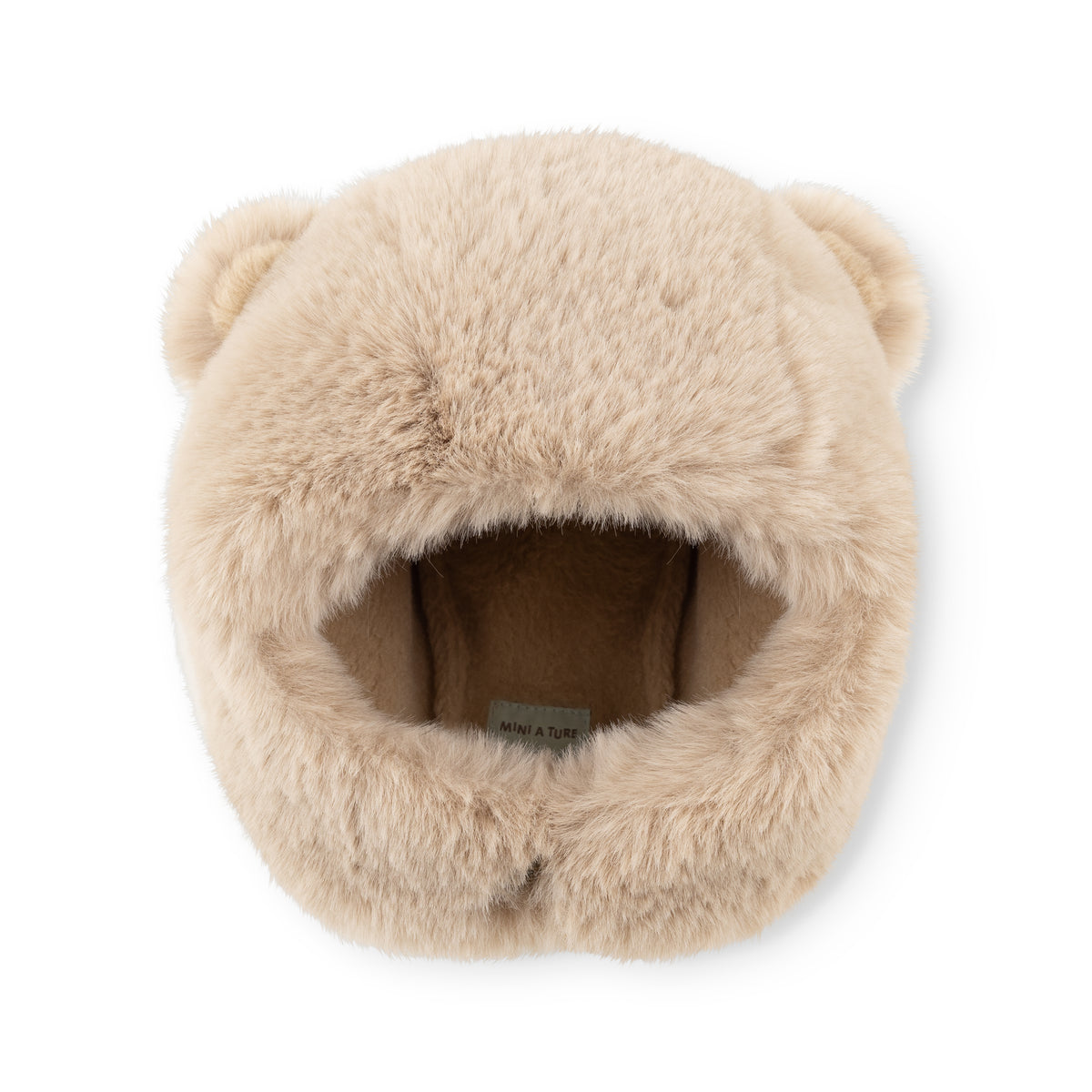MINI A TURE MATLIEN bear fleece-lined winter hood
