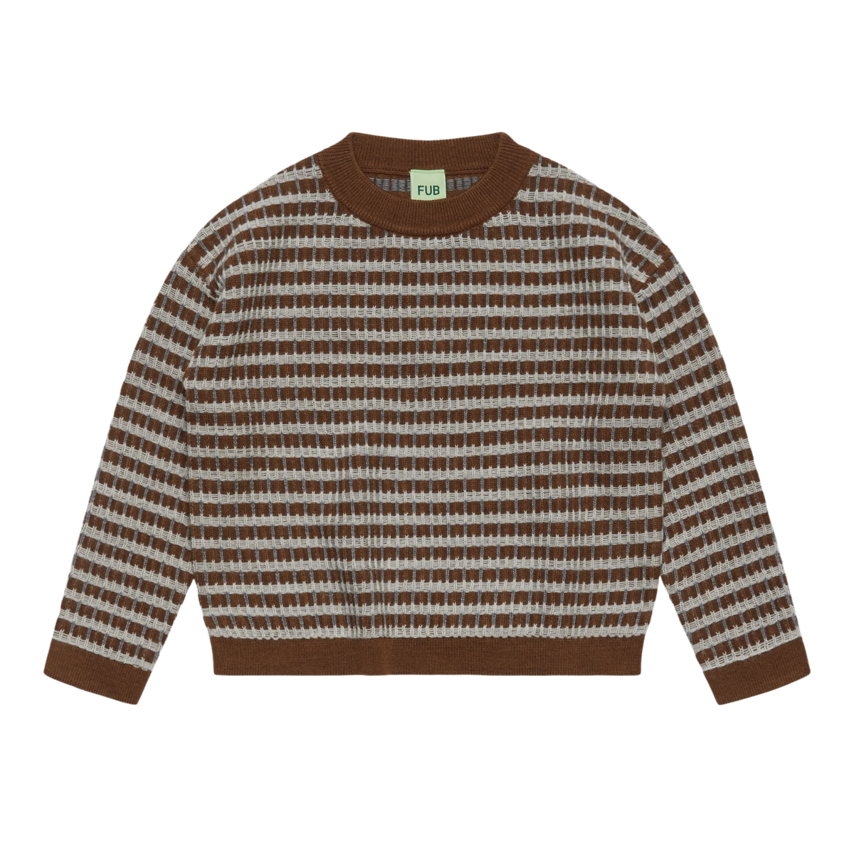 FUB Multi Sweater in hazel, light grey and steel