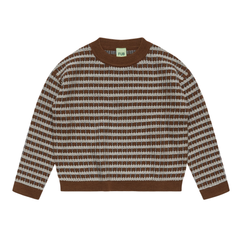 FUB Multi Sweater in hazel, light grey and steel