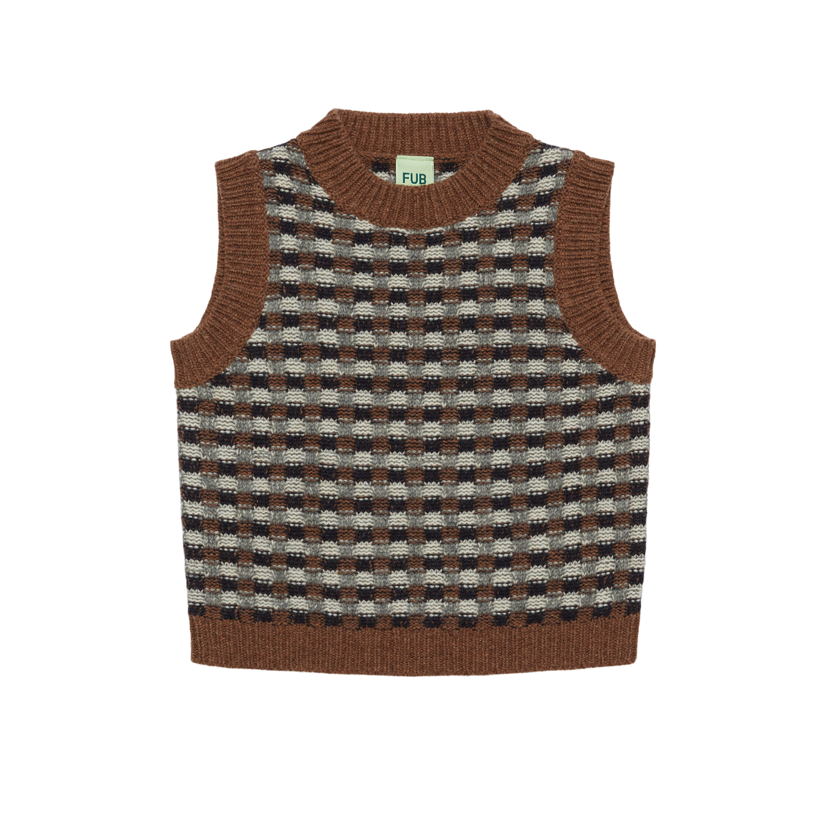 FUB Lambswool Vest in hazel melange