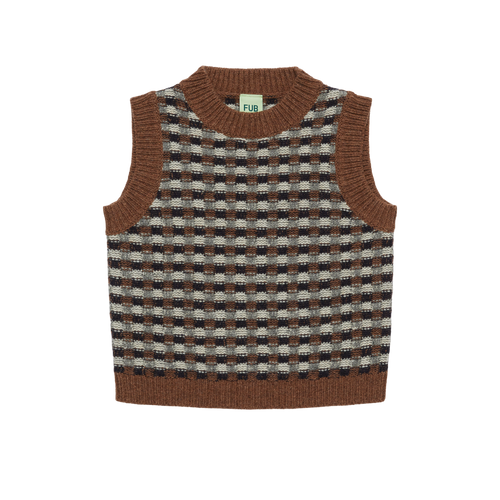 FUB Lambswool Vest in hazel melange