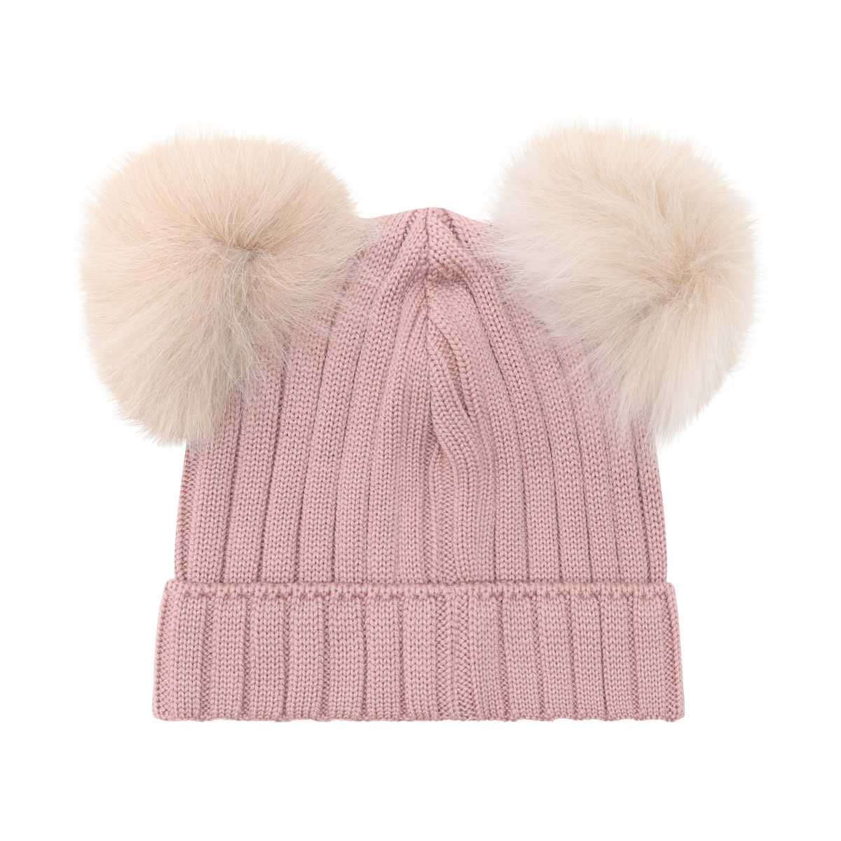 Huttelihut Knit Wool Hat with Alpaca Pompoms