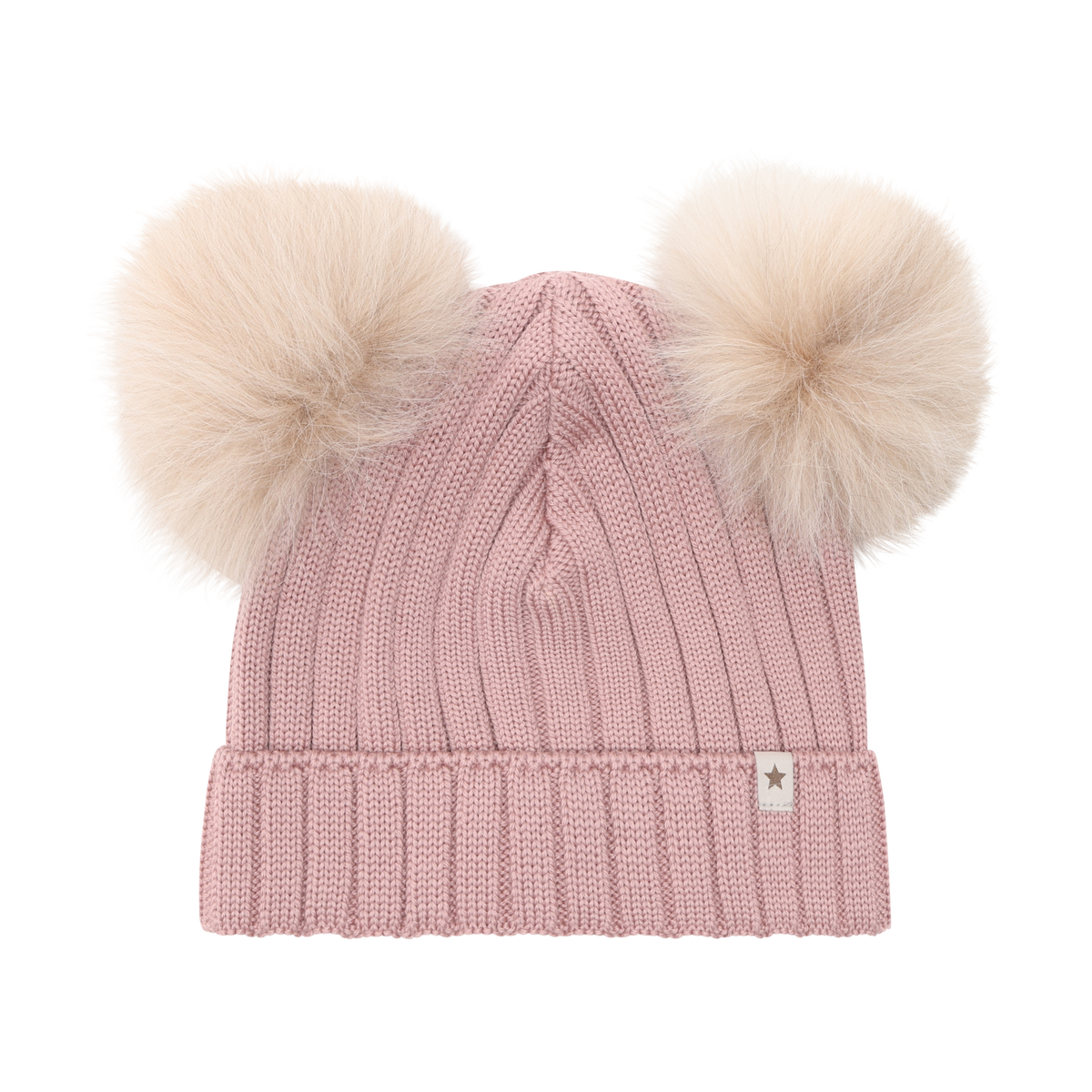 Huttelihut Knit Wool Hat with Alpaca Pompoms