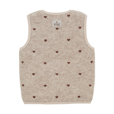 Translation missing: en.Huttelihut Embroidered Wool Vest in Sand Melange