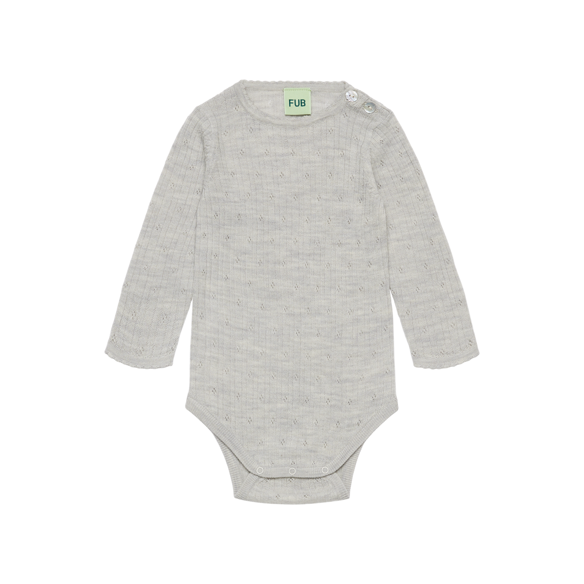 Body bébé FUB en pointelle – gris clair chiné