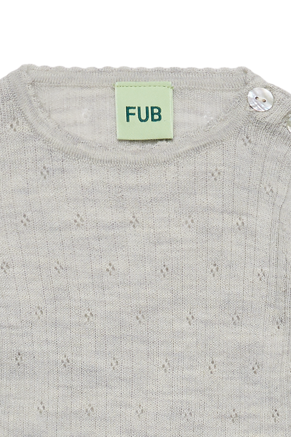 Body bébé FUB en pointelle – gris clair chiné