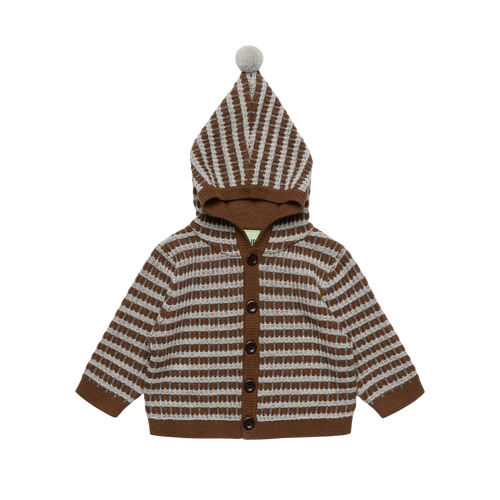 FUB Baby Multi Cardigan in hazel, light grey and steel