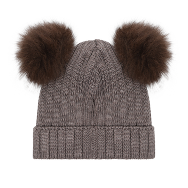 Translation missing: en.Huttelihut Knit Wool Hat with Alpaca Pompoms