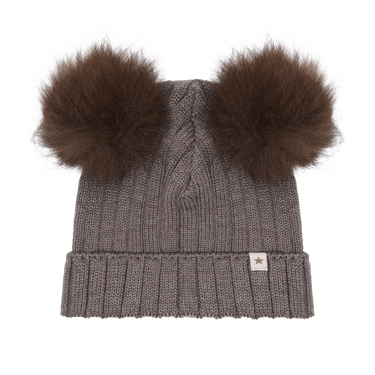 Translation missing: en.Huttelihut Knit Wool Hat with Alpaca Pompoms